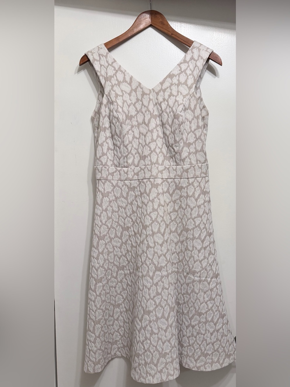 Calvin Klein Beige/White muted leopard print A-Line Dress